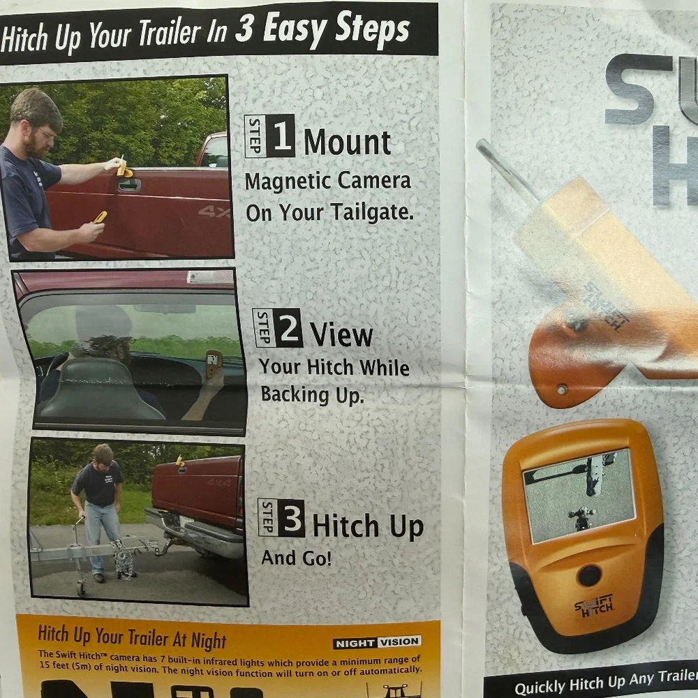 Swift Hitch Portable Wireless Camera System with Infrared Night Vision